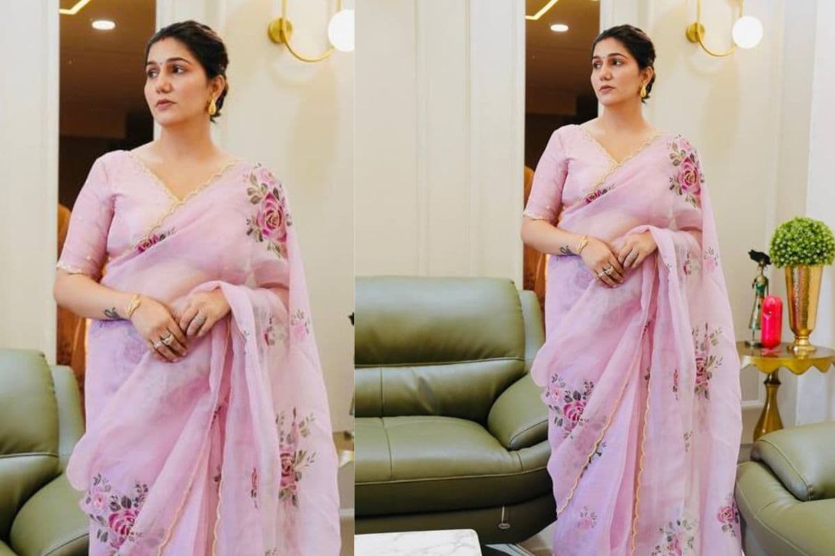 sapna choudhary in pink saree 