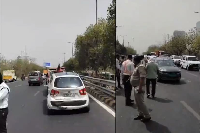 Accident on Noida-Greater Noida Expressway car hits a pickup 1 youth dies