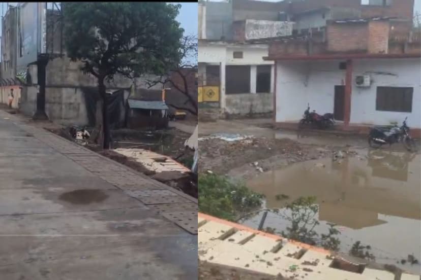 Ayodhya Dham railway station boundary wall collapsed in monsoon first rain