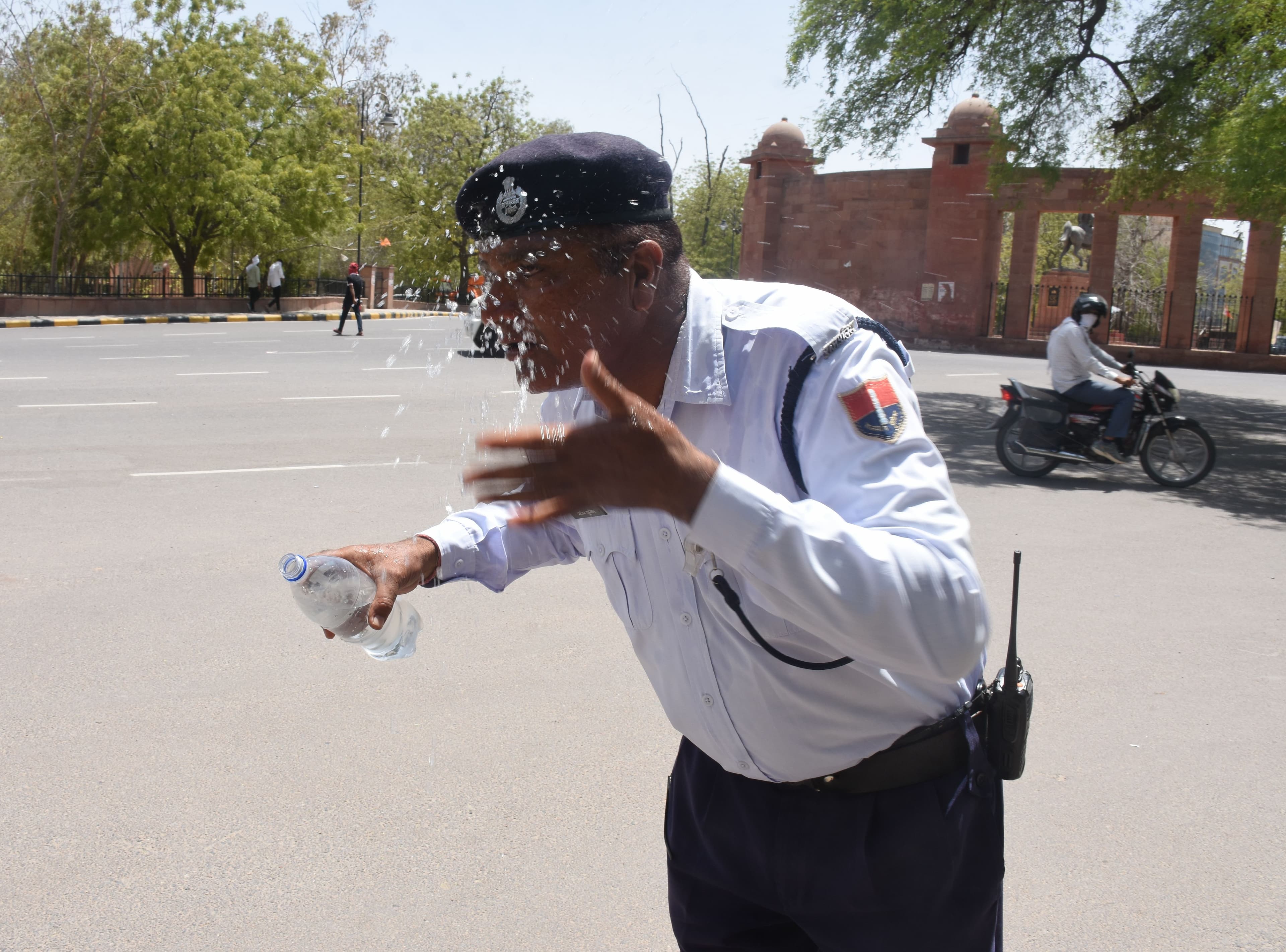 Ashram police personnel on colleague in high heat