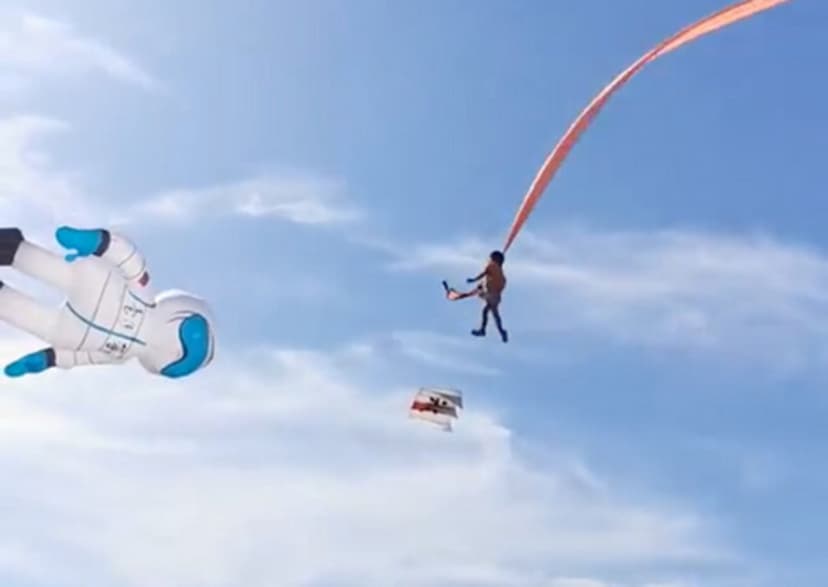 3 year old girl flying with a kite