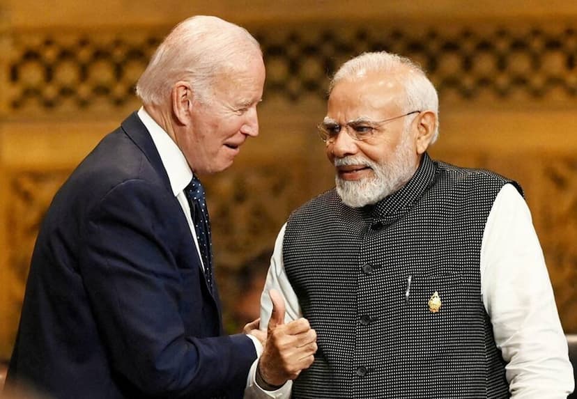 Indian PM Narendra Modi with US President Joe Biden