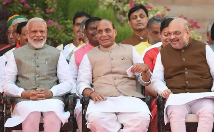 PM Narendra Modi with Rajnath Singh and Amit Shah