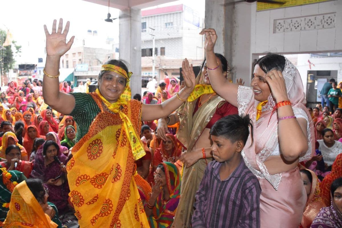 Procession taken out at the conclusion of Akhand Hari Kirtan