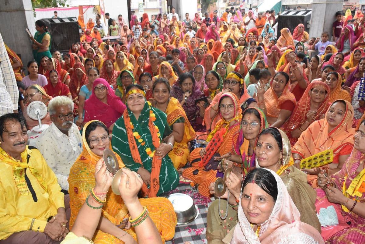 Procession taken out at the conclusion of Akhand Hari Kirtan