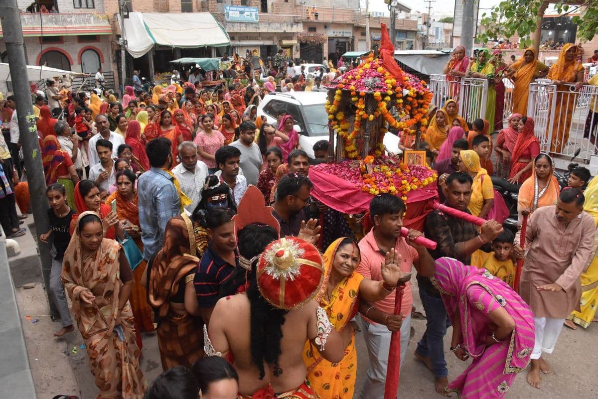 Procession taken out at the conclusion of Akhand Hari Kirtan