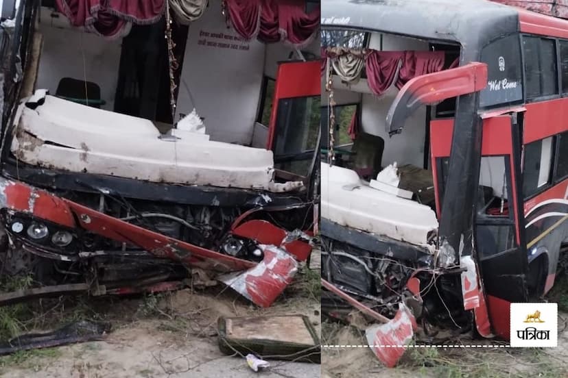 Bus and tractor trolley collide on Yamuna Expressway 13 passengers injured