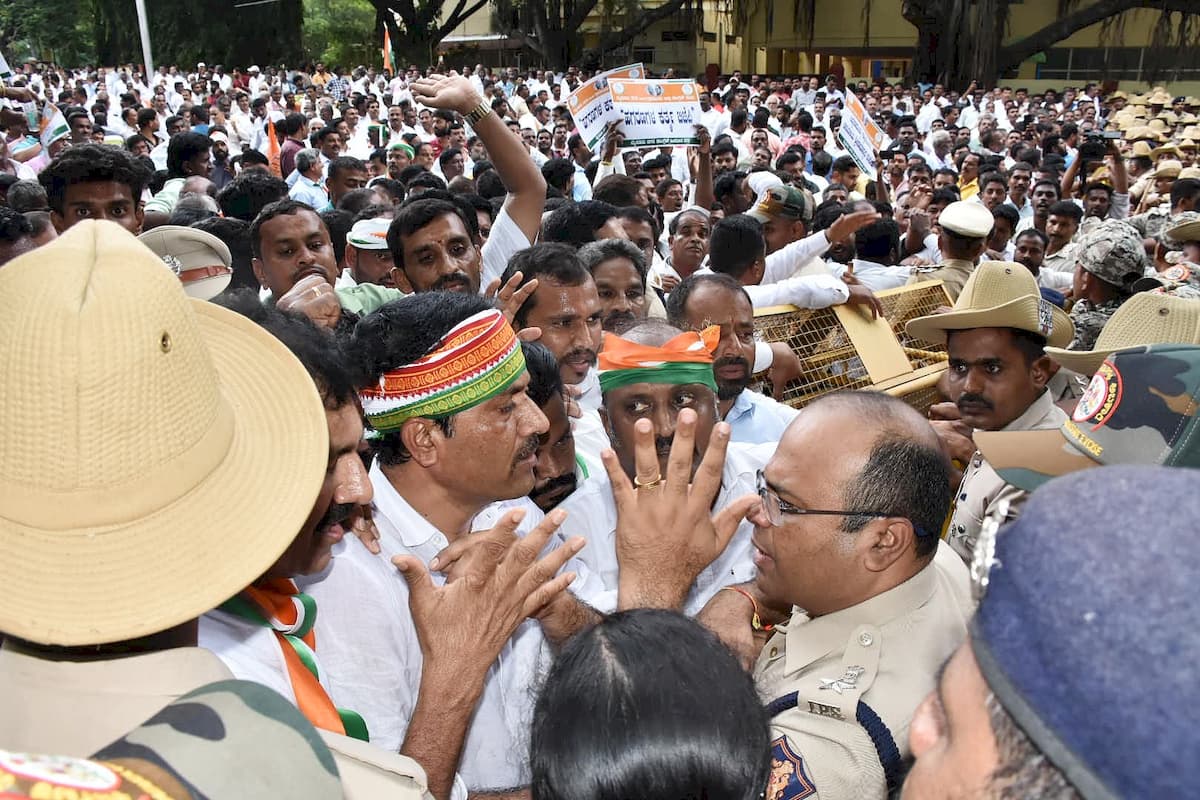 Congress Protest in Mysusru