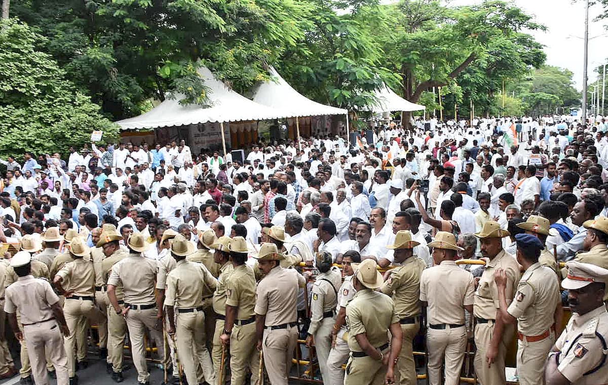 Congress Protest in Mysusru