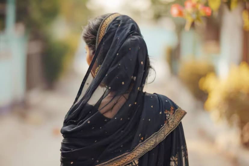 Black Saree Woman