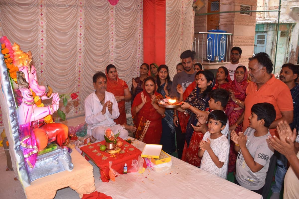 Ganesh Mahotsav begins, events are being organized at various places, Nagaur city echoes with the cheers of Ganpati.