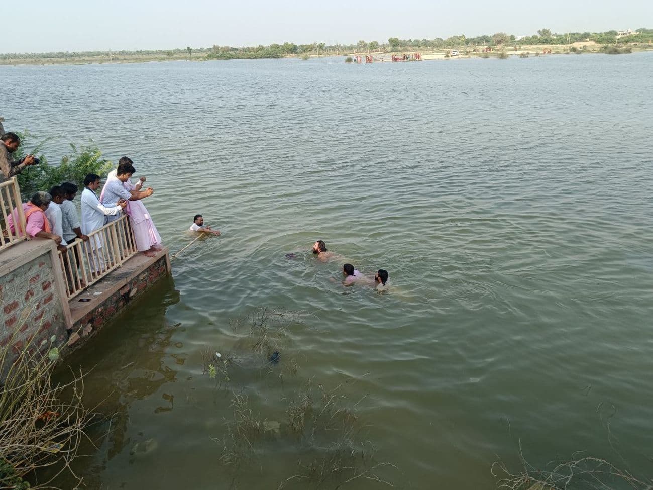 Brick made of penance by Dariav Maharaj like a floating paper boat in Ramdham Deval situated on the Lakhsagar coast of Ren in Nagaur district.