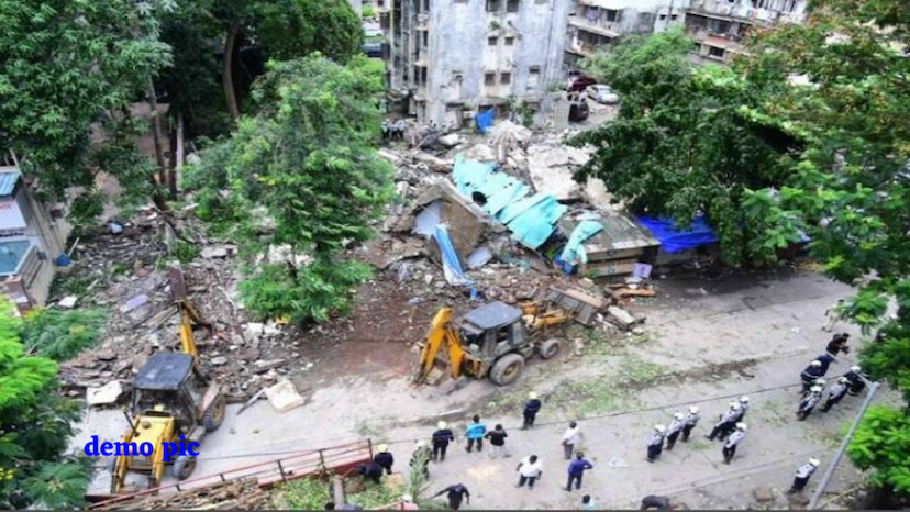 Dabra building collapse Family buried under debris after building collapses in Ajaygarh in Dabra