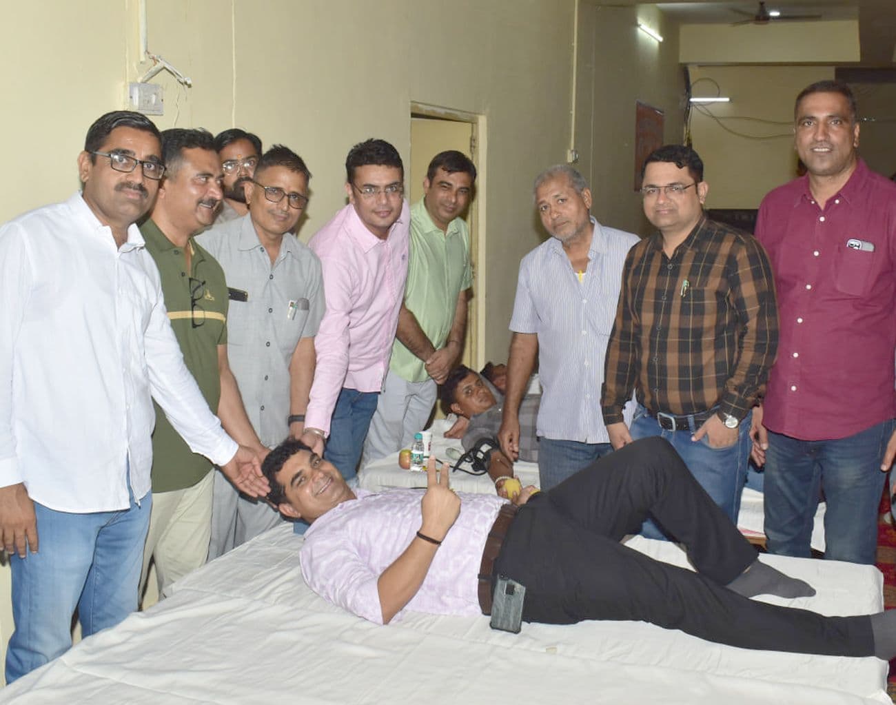 Blood donation camp organized under the joint aegis of Navodaya Alumni Society Kuchaman City and Rajasthan Patrika