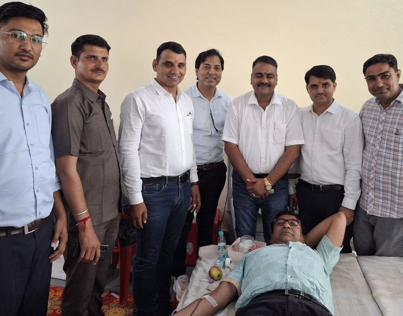 Blood donation camp organized under the joint aegis of Navodaya Alumni Society Kuchaman City and Rajasthan Patrika