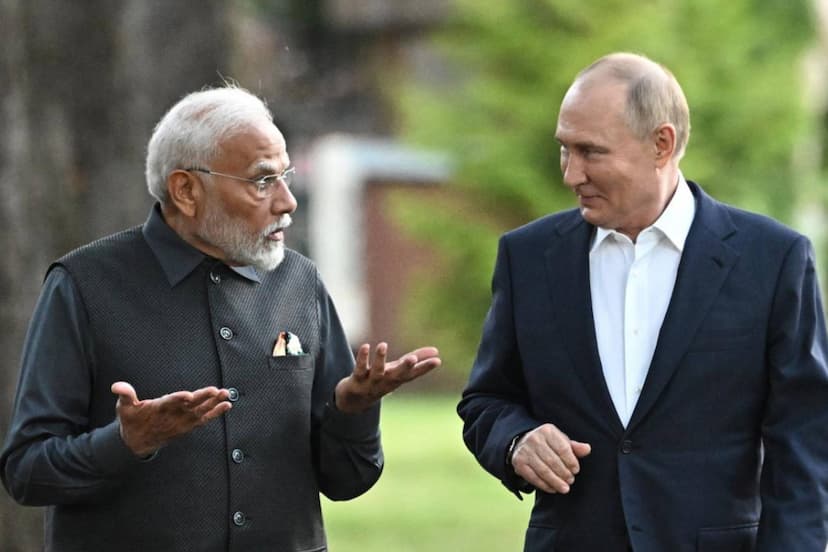 Modi and Putin in Russia