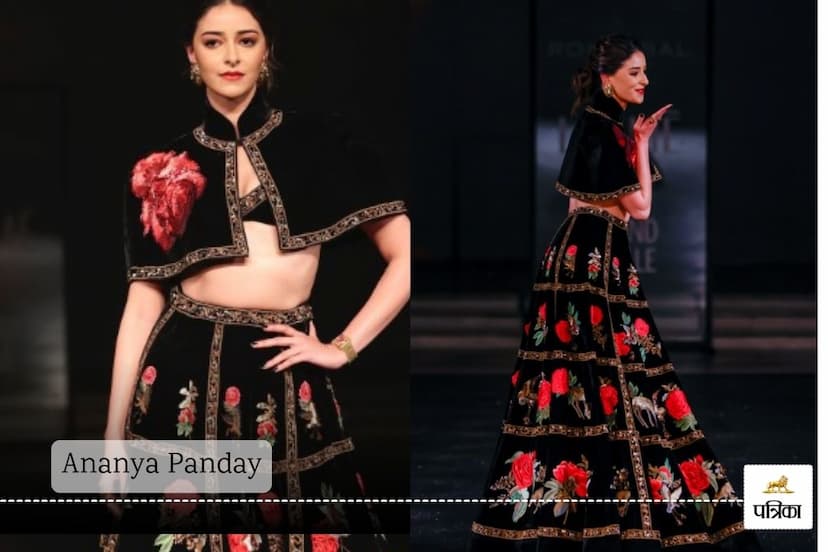 Ananya Panday spread glamor with her stunning entry in Lakme Fashion Week, Rohit Bal's look gave a touch of fashion.