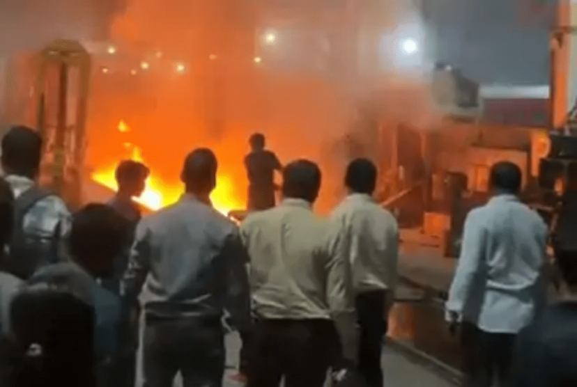 Massive fire in train coach in Jabalpur